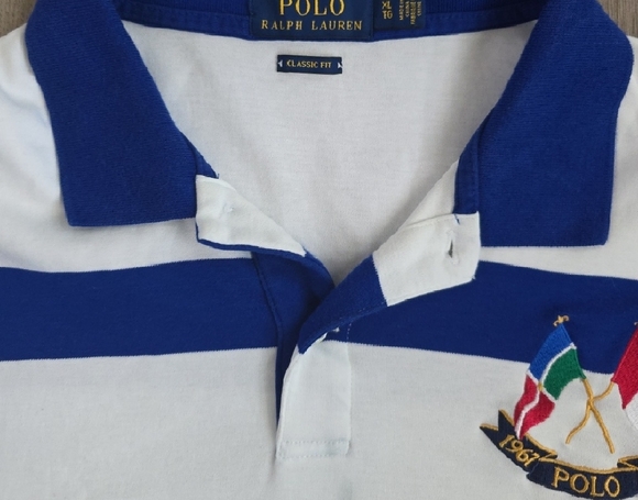 Polo by Ralph Lauren Men's Cross Flags Striped Polo Shirt - Blue, Green, Red - Picture 3 of 4